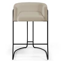 Kit 03 Banquetas Fixa Preto Corano Bege C-26