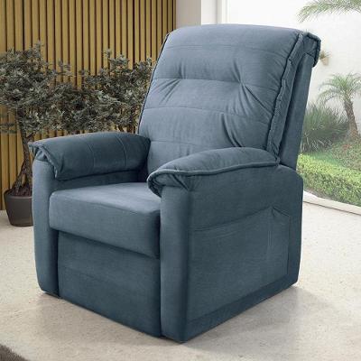 Poltrona Reclinável Goya Em Veludo Grafite Grafite