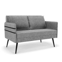 Namoradeira 02 Lugares Mari Linho De Ferro A26 Grafite - 1