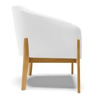 Kit 02 Poltronas Stella Corino Base Madeira Castanho - D'rossi Cor Branco - 6