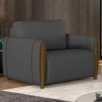 Kit 02 Poltronas Base Fixa Flora M03 Chumbo - 7