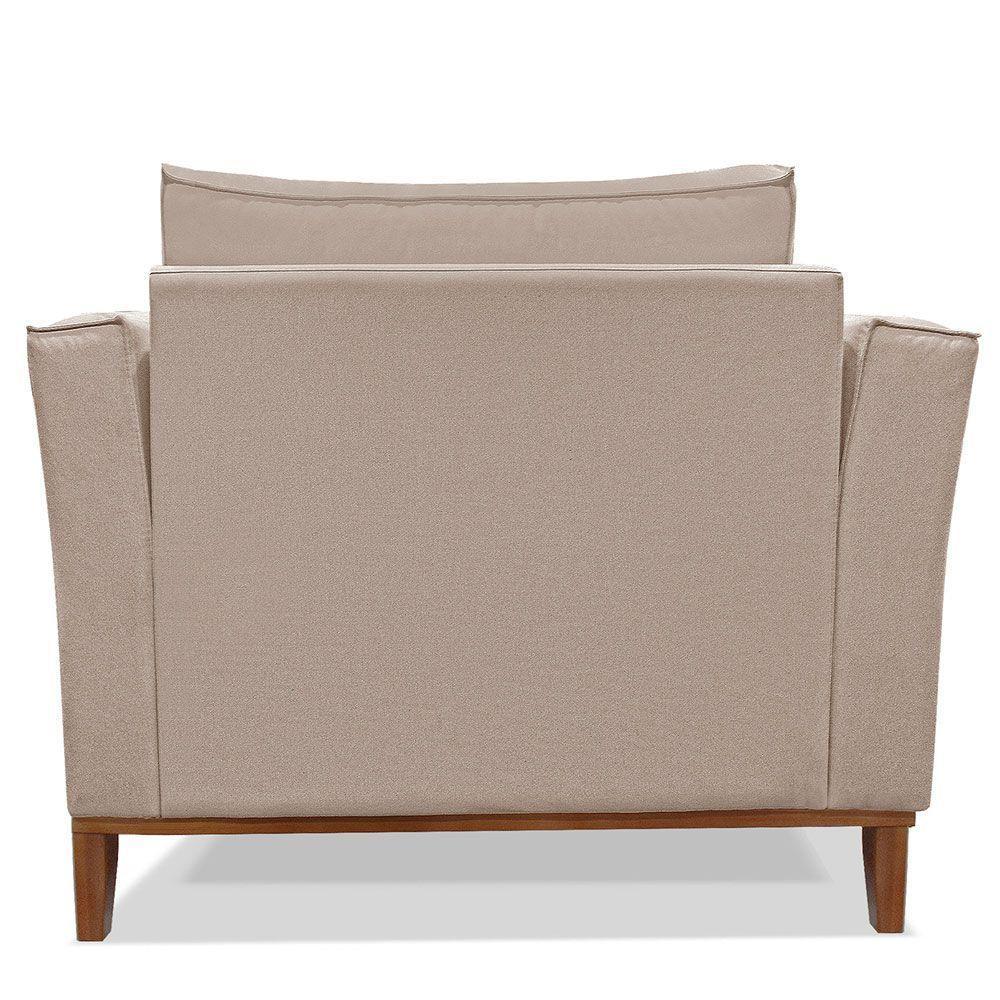 Kit 2 Poltronas Para Vega Linho Pés Castanho Areia - 5