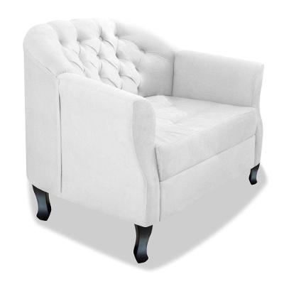 Poltrona Julia A02 Suede Doce Sonho Móveis Cor Branco