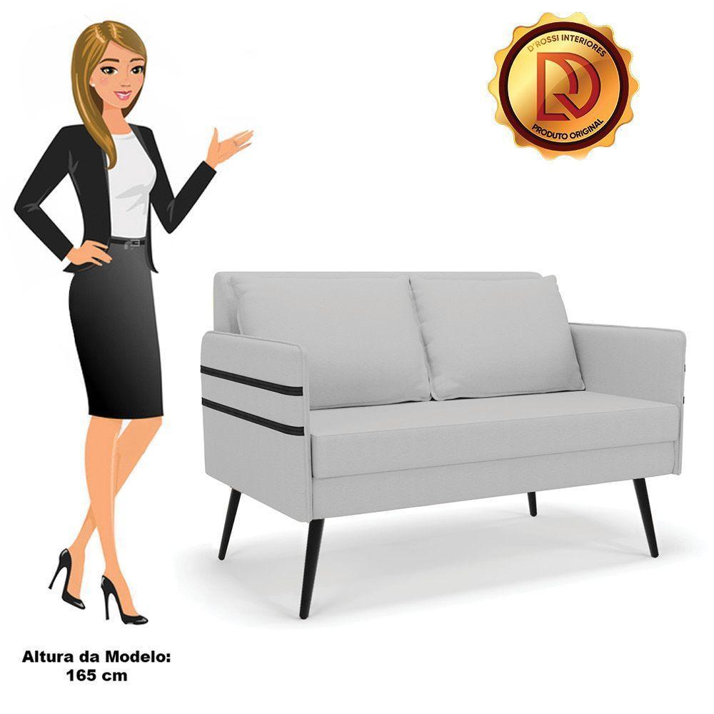 Namoradeira 02 Lugares Mari Linho De Ferro A05 Cinza - 4