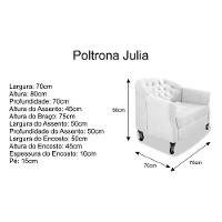 Kit 02 Poltrona Julia A02 Suede Doce Sonho Móveis Branco