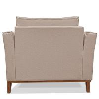 Kit 2 Poltronas Para Vega Linho Areia Pés Castanho