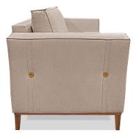 Kit 2 Poltronas Para Vega Linho Areia Pés Castanho - 5