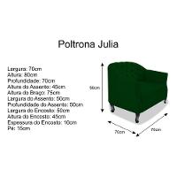 Kit 02 Poltrona Julia A02 Suede Doce Sonho Móveis Verde