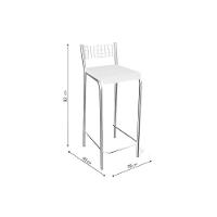 Banqueta de Cozinha Gênova 2B705CR Kit 2 Un Cromado/Linho Capuccino - Kappesberg - 4