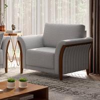 Poltrona Para Sala De Estar Base Fixa Stefan M03 Cinza - 5