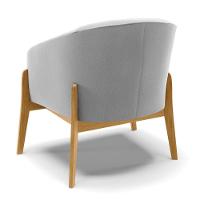 Kit 02 Poltronas Cinza Base Madeira Castanho - 5