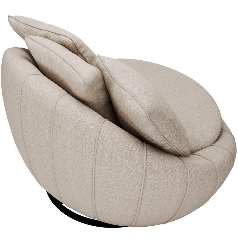 Poltrona Giratória Kira M03 Linho Bege - 2