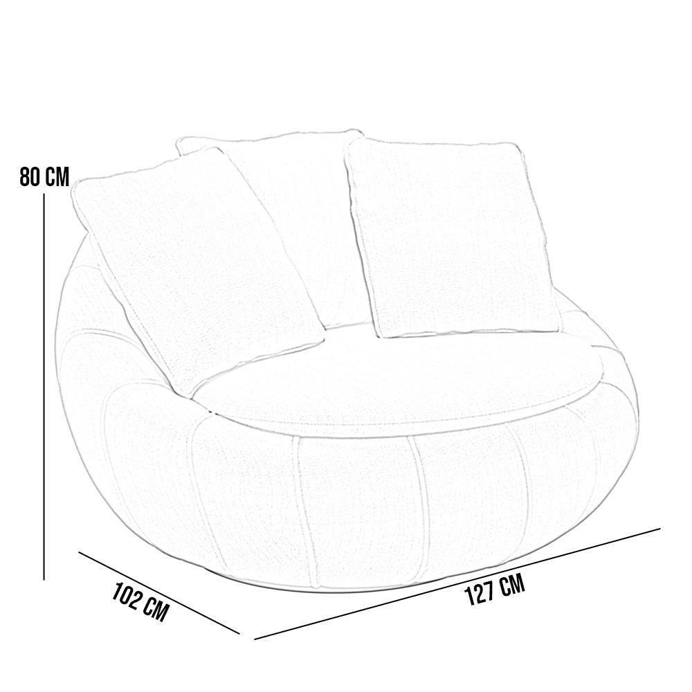 Poltrona Giratória Kira M03 Linho Bege - 3