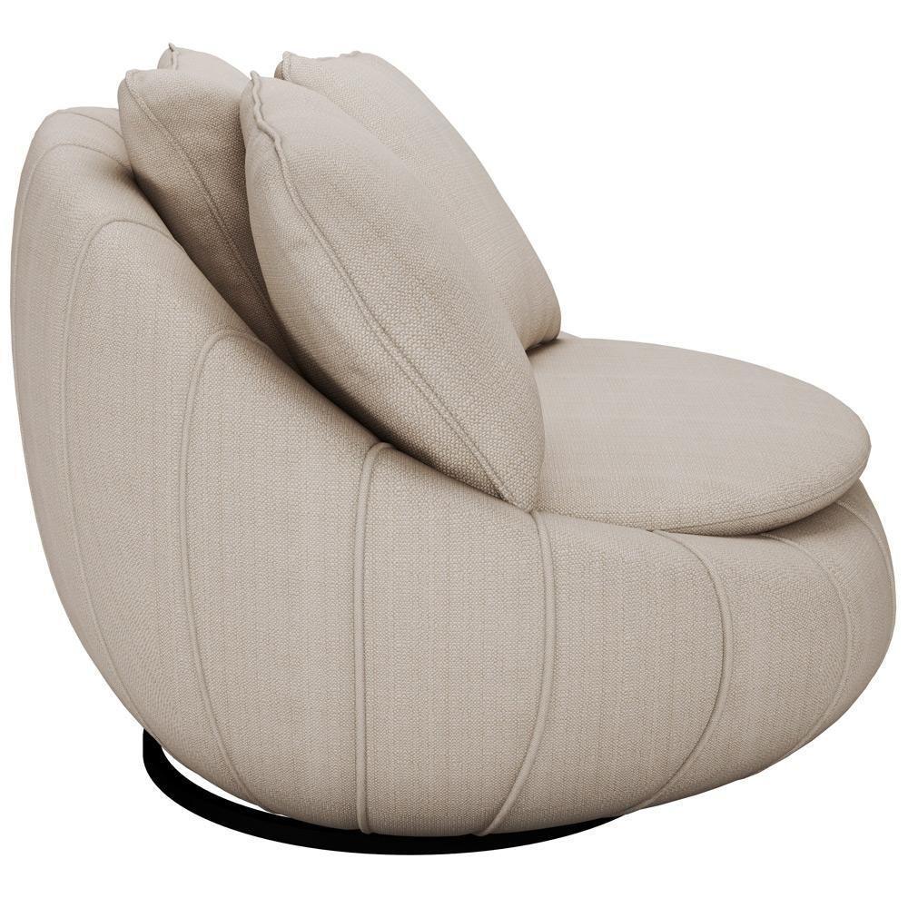 Poltrona Giratória Kira M03 Linho Bege - 4