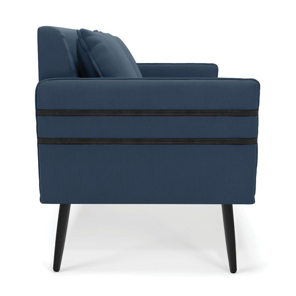 Namoradeira 02 Lugares Mari Suede De Ferro Azul Marinho - 6