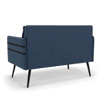 Namoradeira 02 Lugares Mari Suede De Ferro Azul Marinho - 5