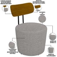 Kit 02 Poltronas Base Fixa Luara M03 Cinza - 13