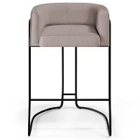 Kit 03 Banquetas Fixa Preto Linho Bege C-107