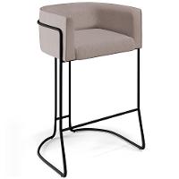 Kit 03 Banquetas Fixa Preto Linho Bege C-107 - 7