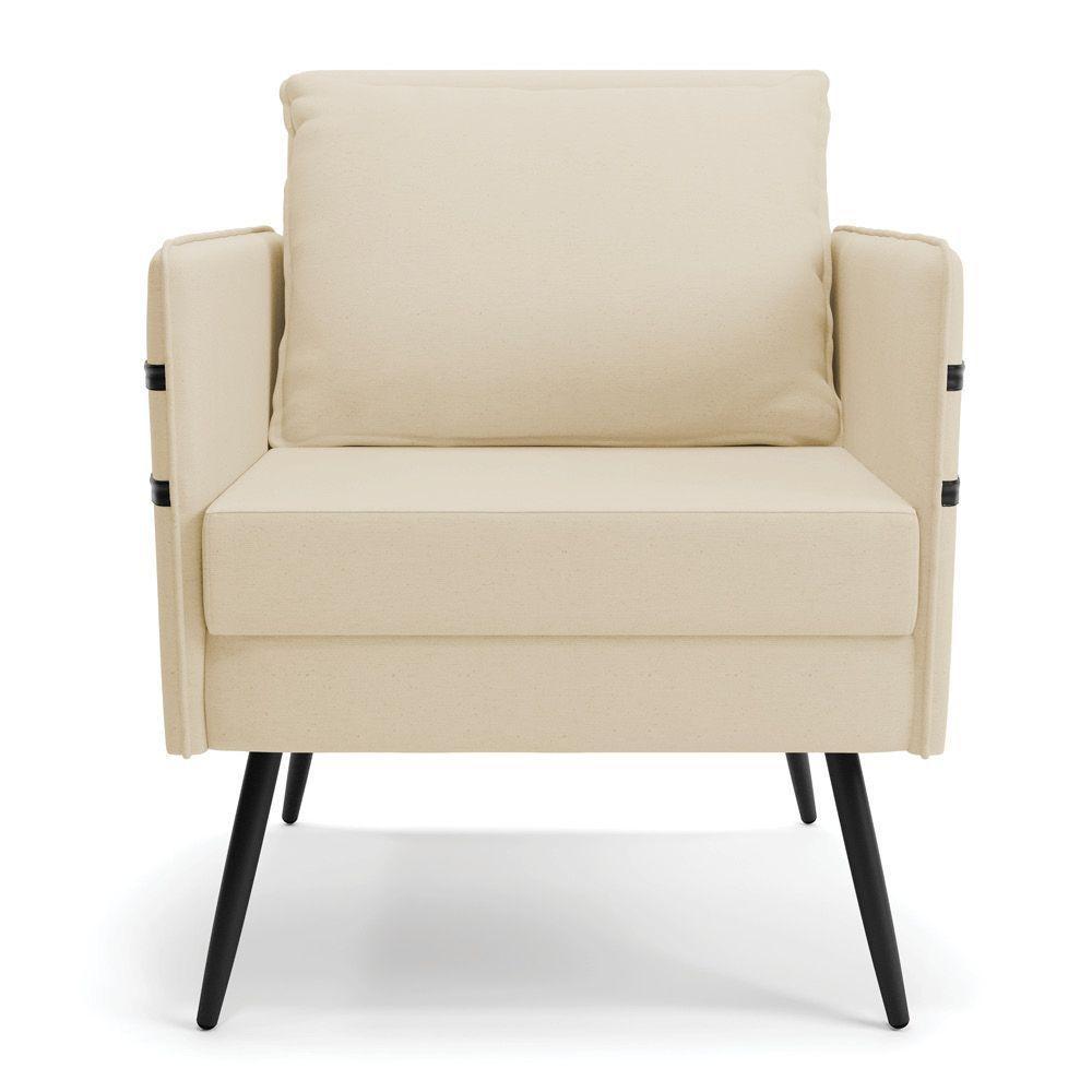 Kit 01 Namoradeira E 02 Poltronas Linho Bege A19 - 6