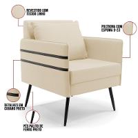 Kit 01 Namoradeira E 02 Poltronas Linho Bege A19