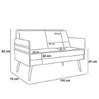 Kit 01 Namoradeira E 02 Poltronas Corino Bege