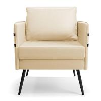 Kit 01 Namoradeira E 02 Poltronas Corino Bege - 7