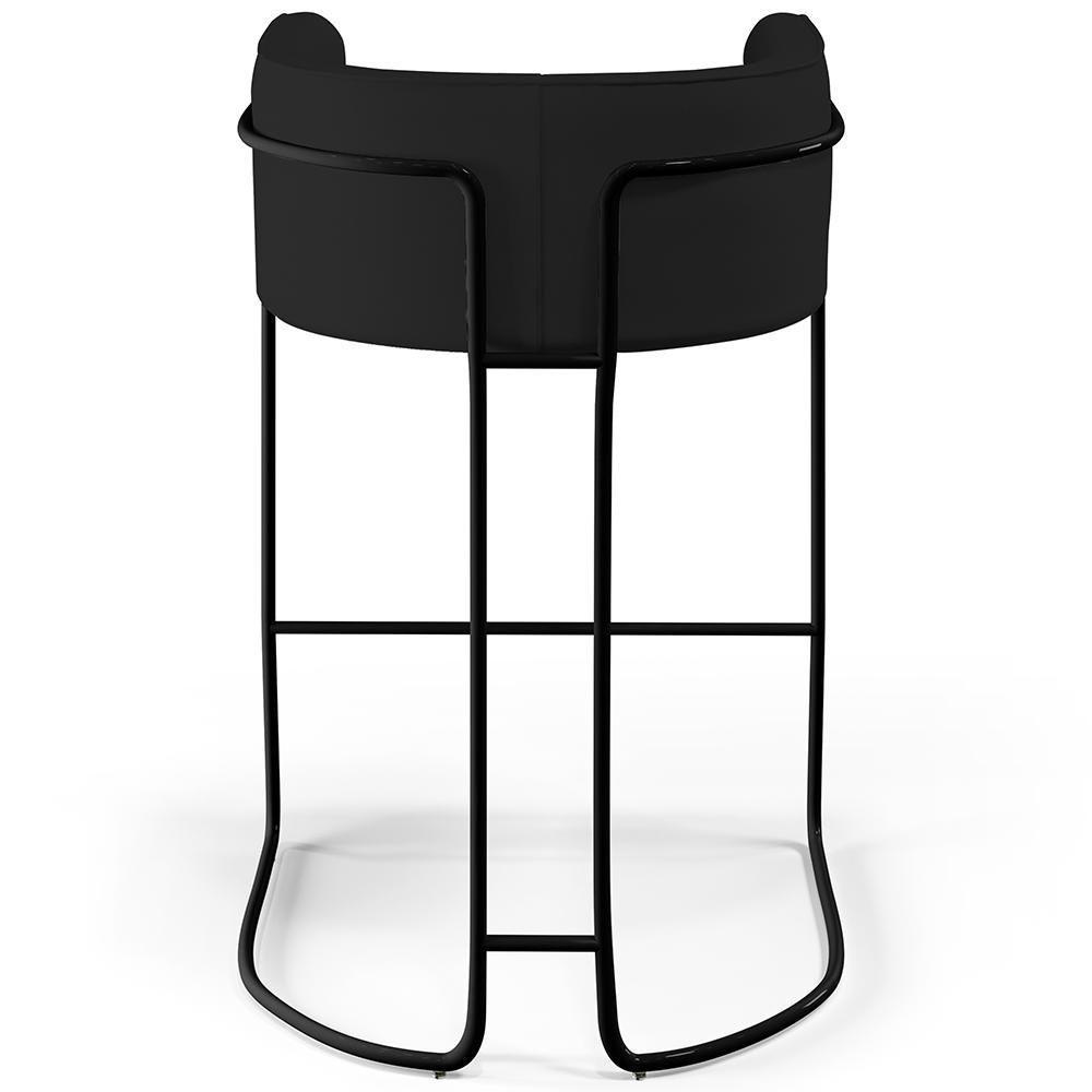 Kit 02 Banquetas Fixa Preto Veludo Preto C-300 - 3