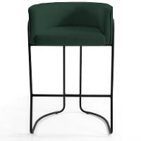 Kit 03 Banquetas Fixa Preto Linho Verde Musgo C-117 - 7