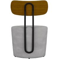 Kit 04 Poltronas Base Fixa Luara M03 Veludo Cinza