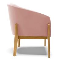 Kit 02 Poltronas Stella Veludo Base Madeira Castanho - D'rossi Cor Rose - 6