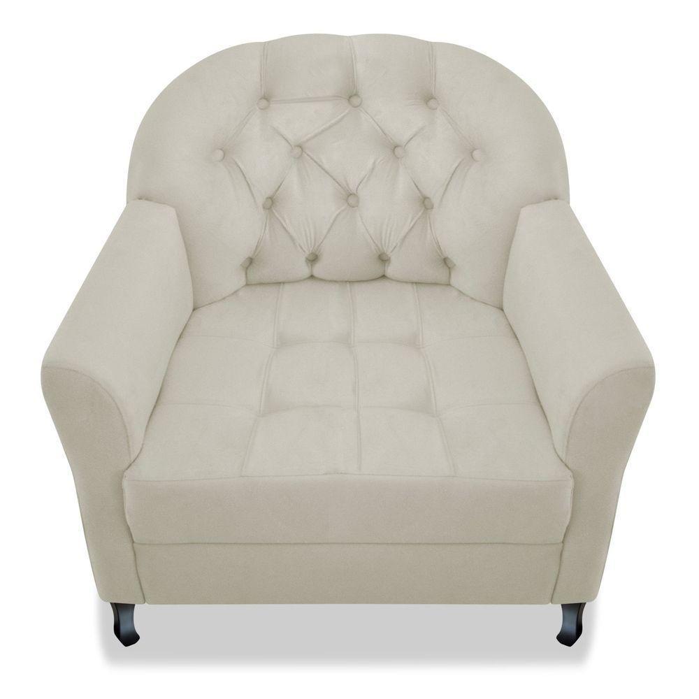 Poltrona Julia A02 Suede Doce Sonho Móveis Cor Bege - 2