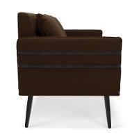 Namoradeira 02 Lugares Mari Suede Pés Palito De Ferro Marrom - 6