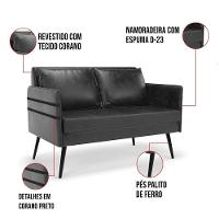 Kit 01 Namoradeira E 02 Poltronas Corano Preto - 5