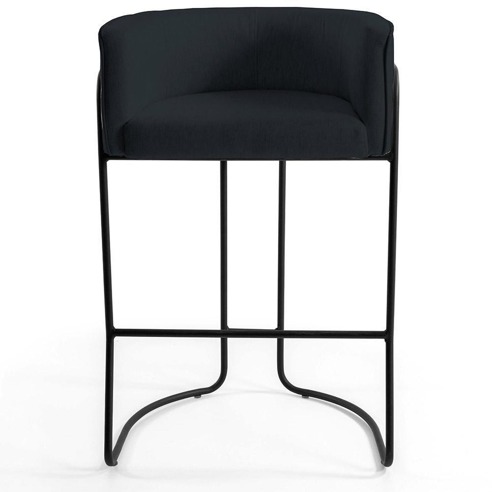 Kit 04 Banquetas Fixa Preto Corano Preto C-05 - 7