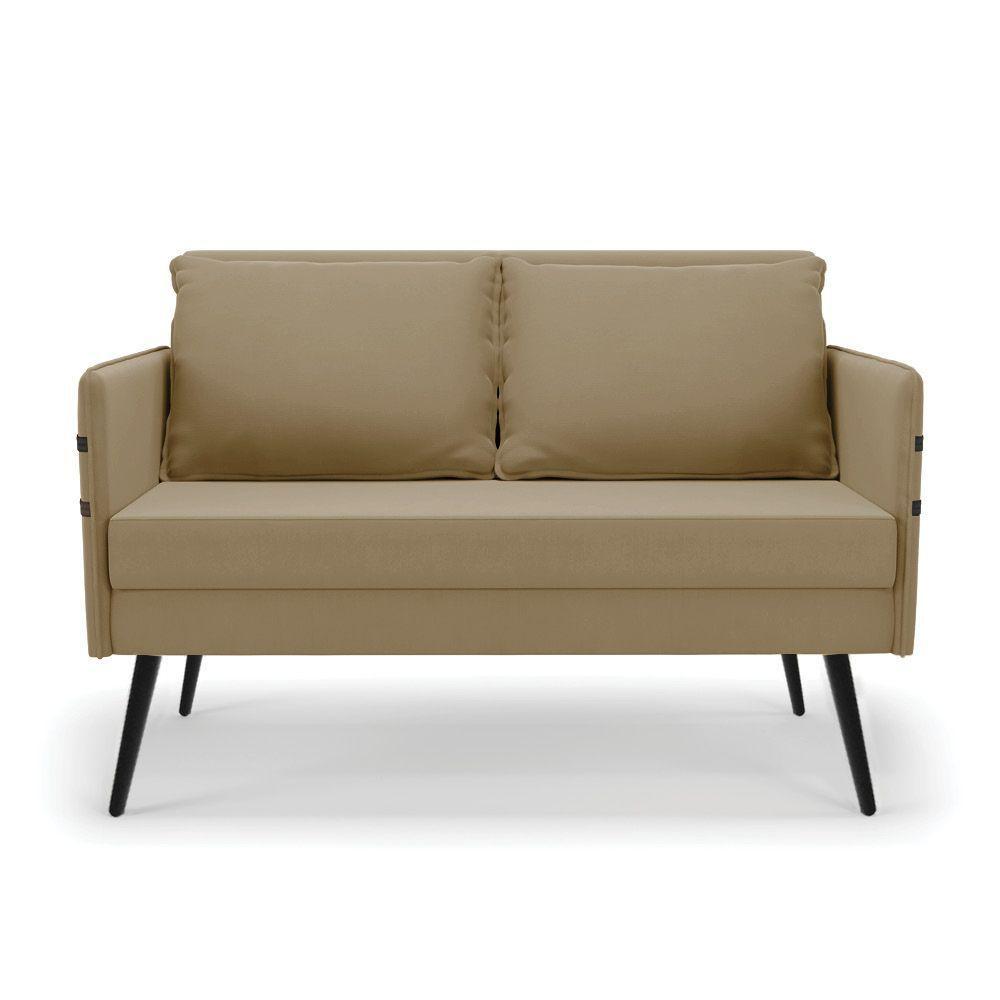 Kit 01 Namoradeira E 02 Poltronas Suede Marrom Rato - 7