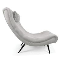 Kit 02 Poltronas Sher Suede Cinza Pés Palito De Ferro - 6