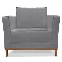 Kit 2 Poltronas Para Vega Linho Grafite Pés Castanho - 7