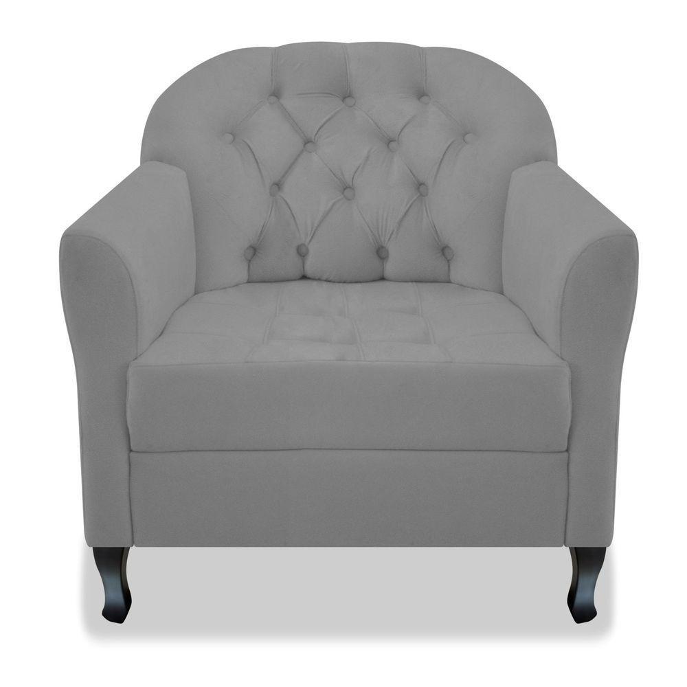 Poltrona Julia A02 Suede Doce Sonho Móveis Cor Cinza - 5