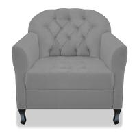 Poltrona Julia A02 Suede Doce Sonho Móveis Cor Cinza - 3