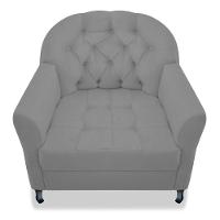 Poltrona Julia A02 Suede Doce Sonho Móveis Cor Cinza - 6