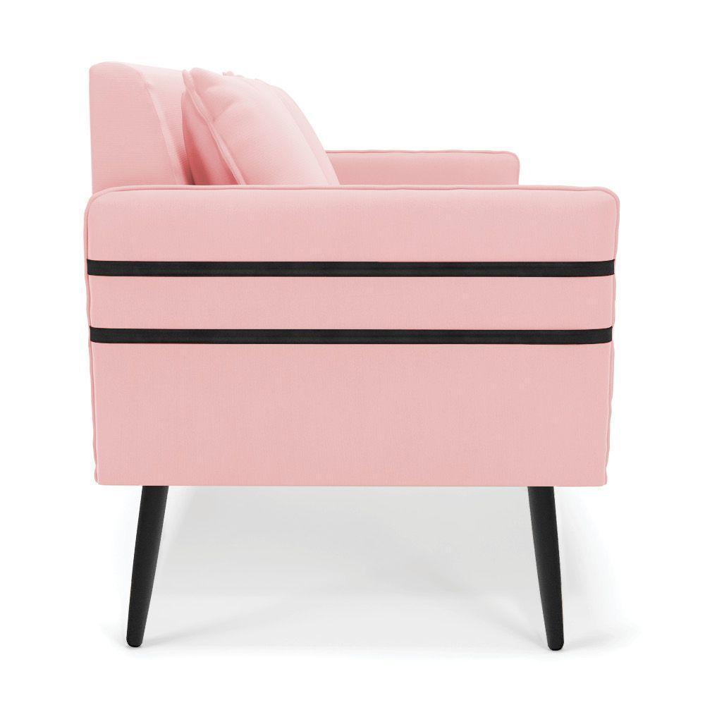 Namoradeira 02 Lugares Mari Suede De Ferro Rosa Bebê - 6