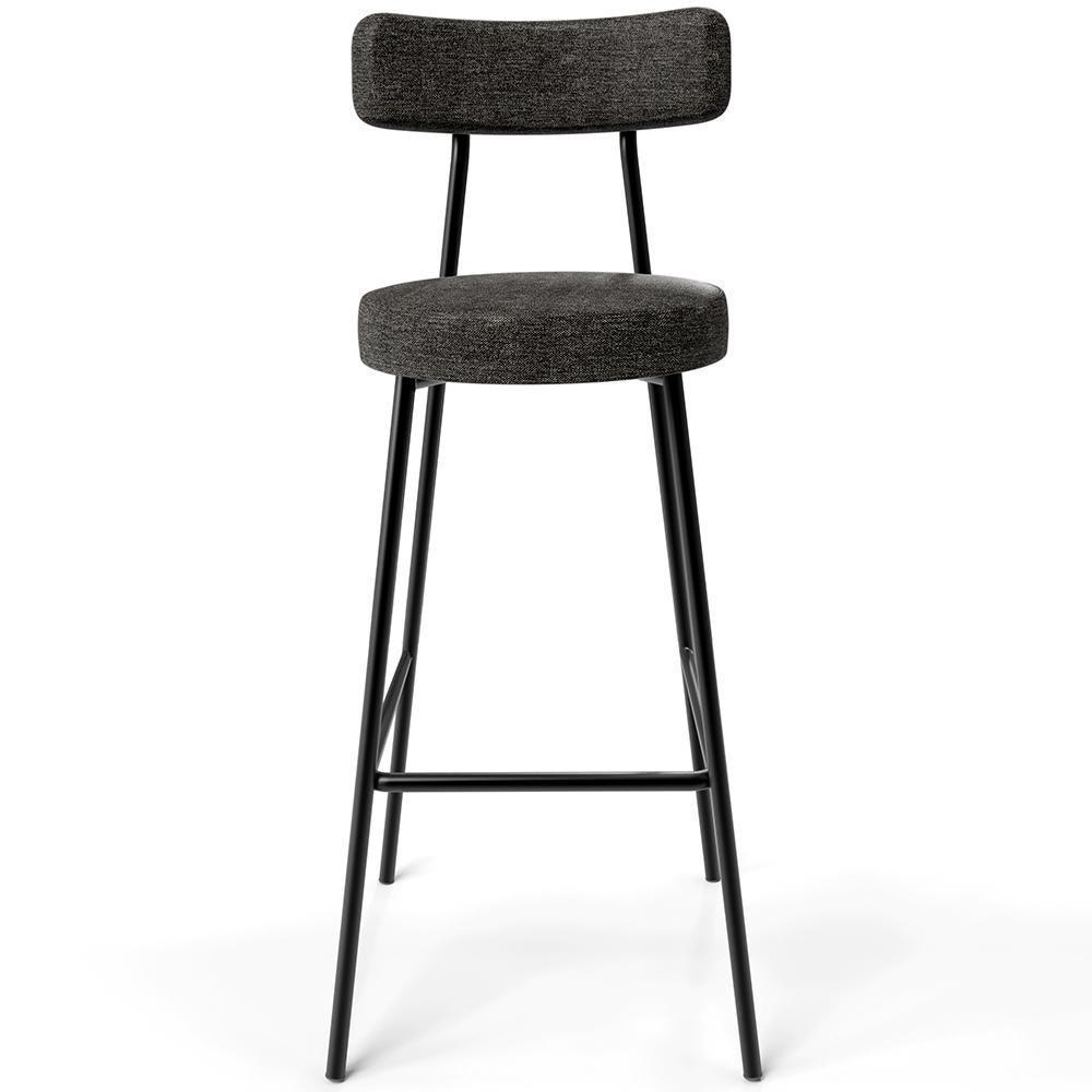 Kit 05 Banquetas Altas Estrutura Em Aço Milão Linho Chumbo - 4