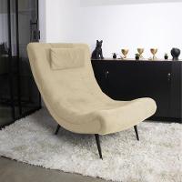 Poltrona Sher Suede Pés Palito De Ferro - D'Rossi Cor Bege - 9