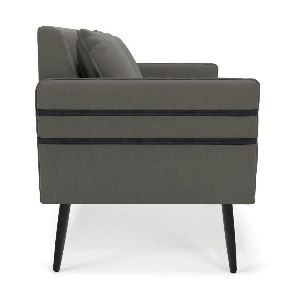 Namoradeira 02 Lugares Mari Suede De Ferro Grafite - 6