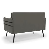 Namoradeira 02 Lugares Mari Suede De Ferro Grafite - 5