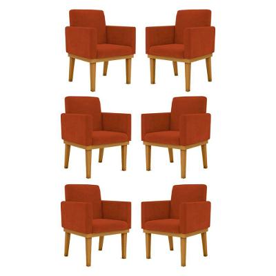 Kit 06 Poltronas Decorativa Reforçada terracota