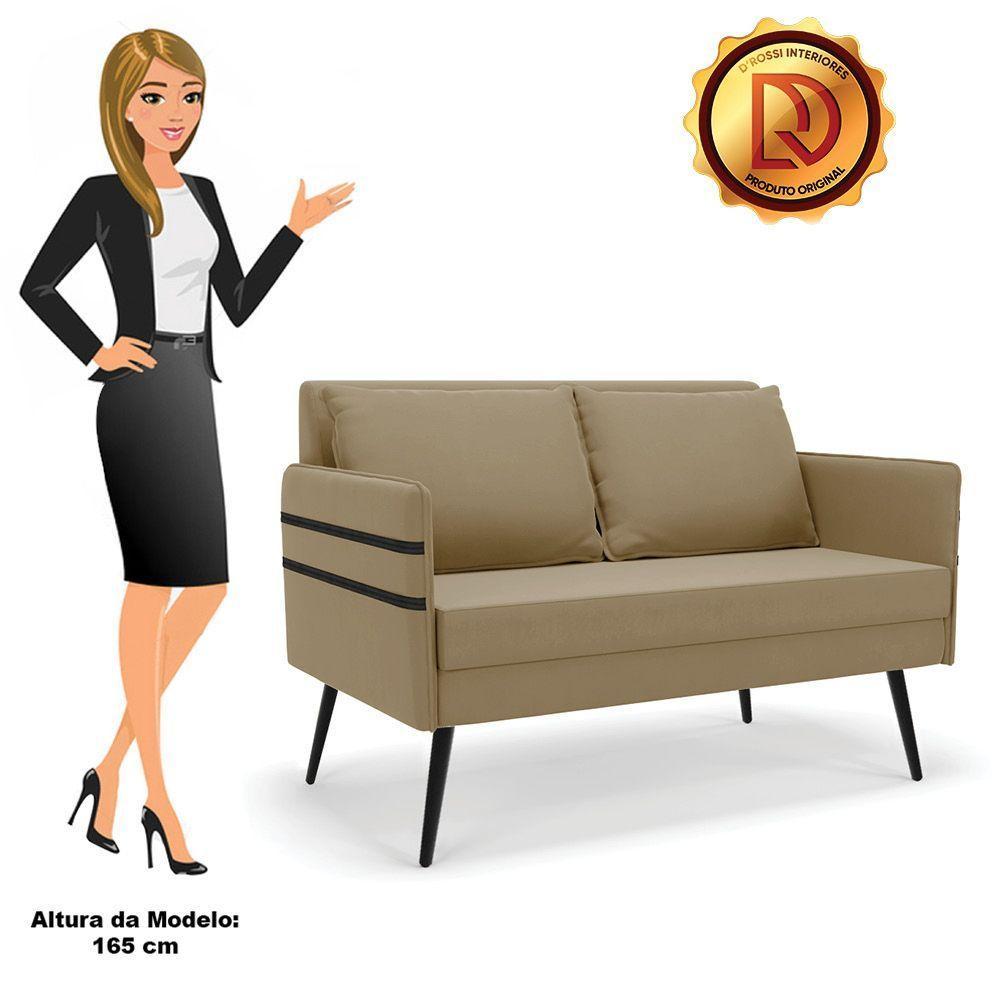 Namoradeira 02 Lugares Mari Suede De Ferro Marrom Rato - 3