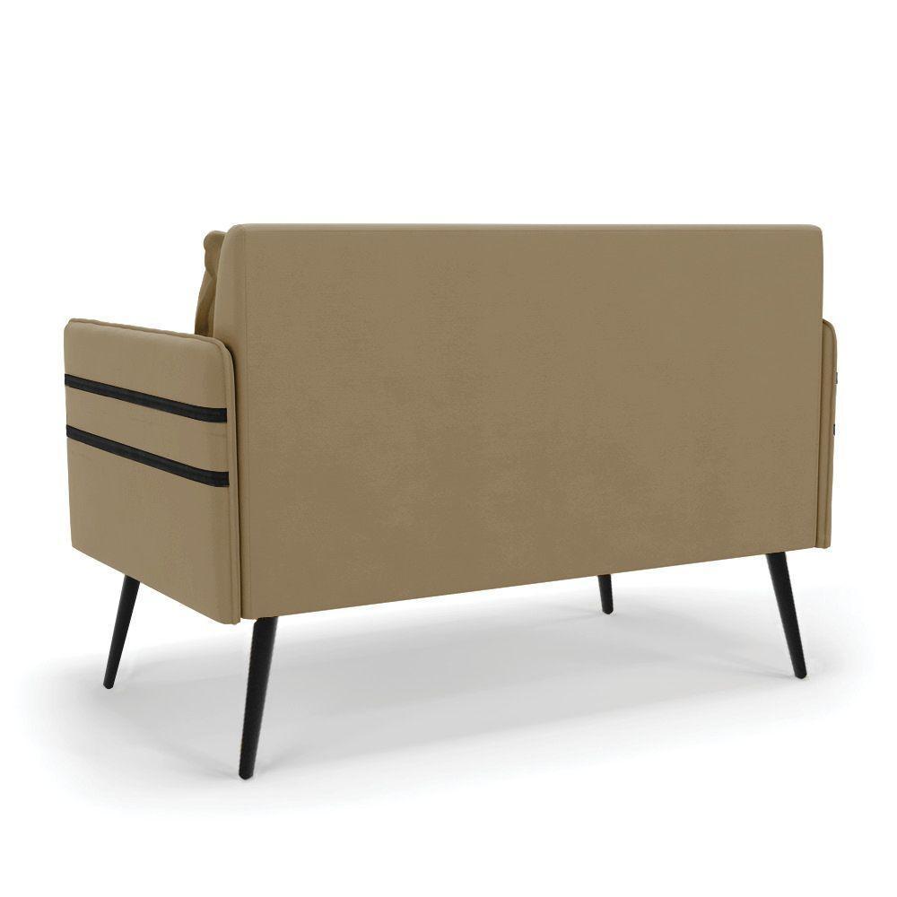 Namoradeira 02 Lugares Mari Suede De Ferro Marrom Rato - 5