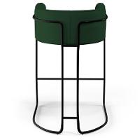 Kit 03 Banquetas Fixa Preto Veludo Verde Musgo C-303 - 3